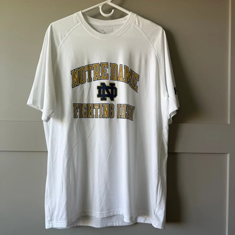 Under Armour Notre Dame Fighting Irish Mens Large White HeatGear Graphic T-Shirt